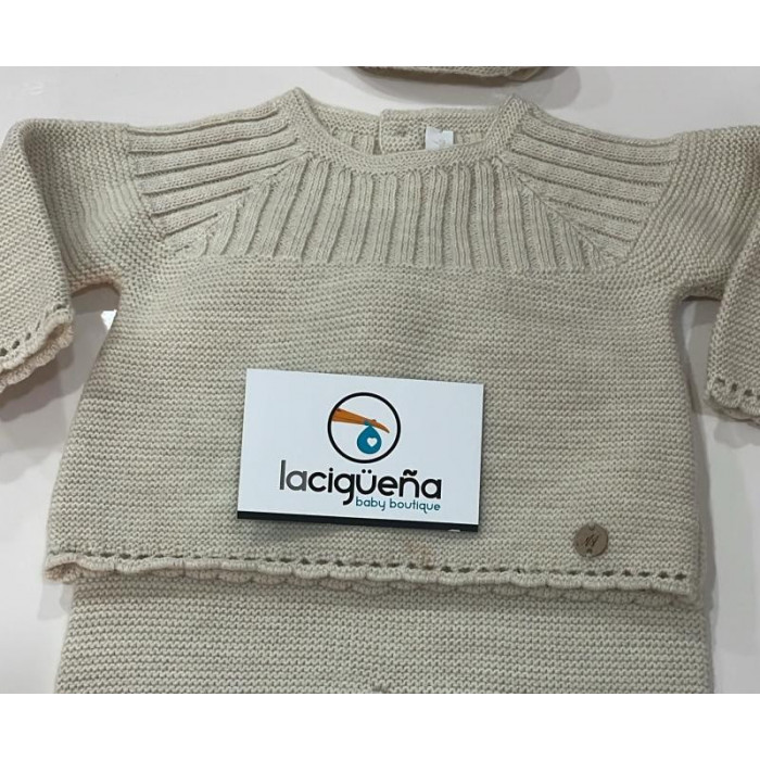 CONJUNTO LANA SABBIA LISTAS CAMEL...