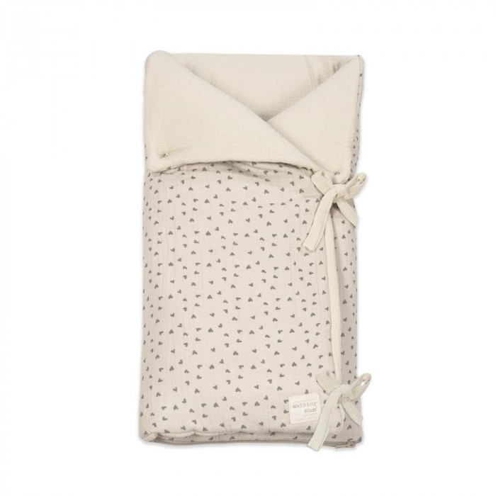 SACO ARRULLO POPPY CORAZONES VERDE...