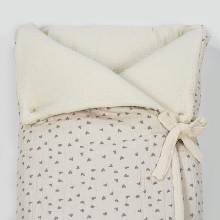 SACO ARRULLO POPPY CORAZONES VERDE...