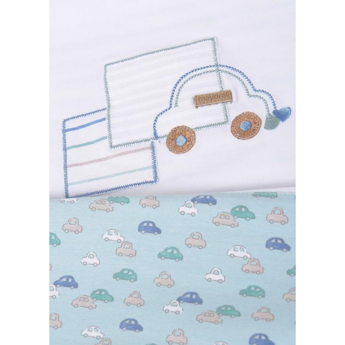 ARRULLO ALGODON COCHE AZUL VERDE MAYORAL