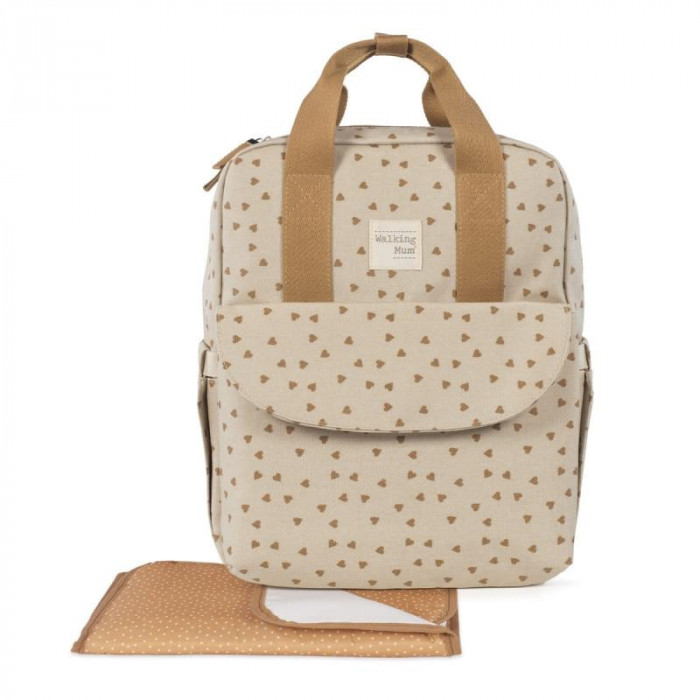 MOCHILA POPPY CORAZONES MOSTAZA...