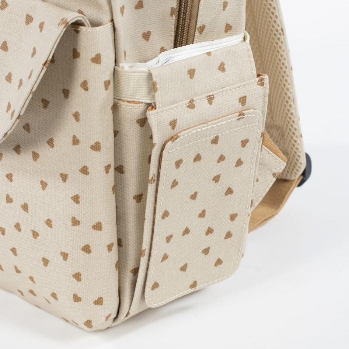 MOCHILA POPPY CORAZONES MOSTAZA...