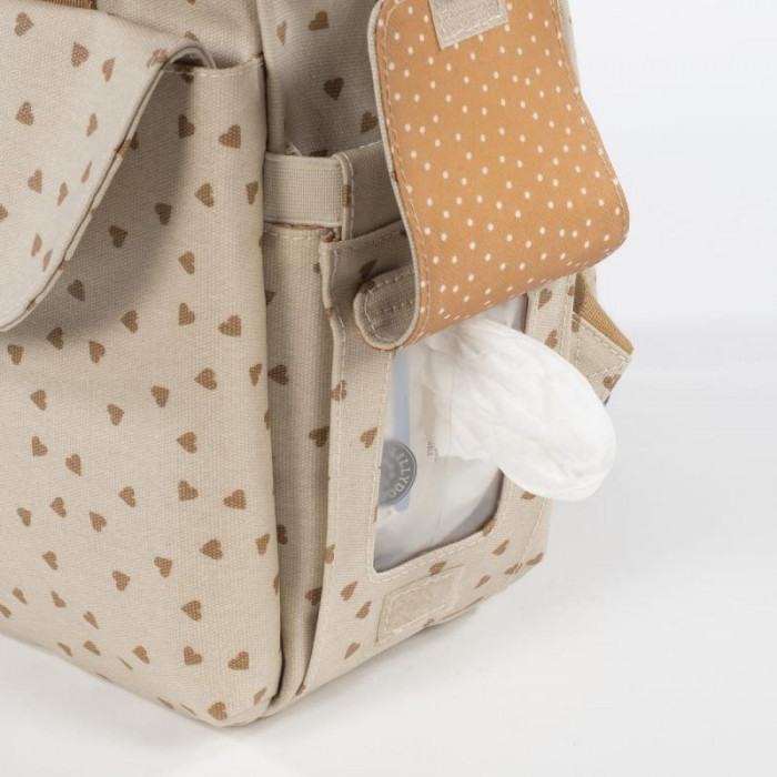 MOCHILA POPPY CORAZONES MOSTAZA...