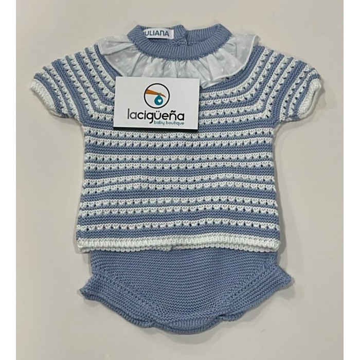 JERSEY HILO MANGA CORTA+ RANITA AZUL...