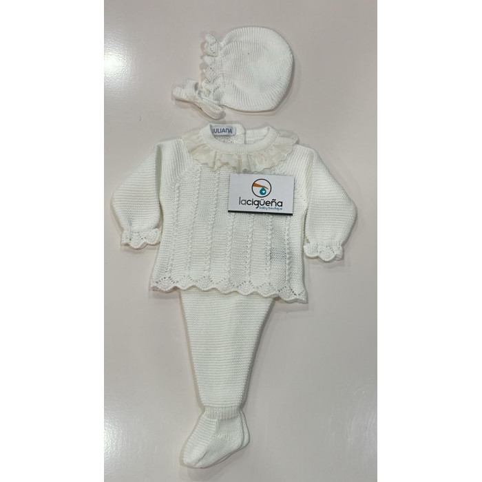 CONJUNTO HILO MANGA LARGA CALADOS...