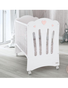 CUNA CORAZONES BLANCO ROSA...