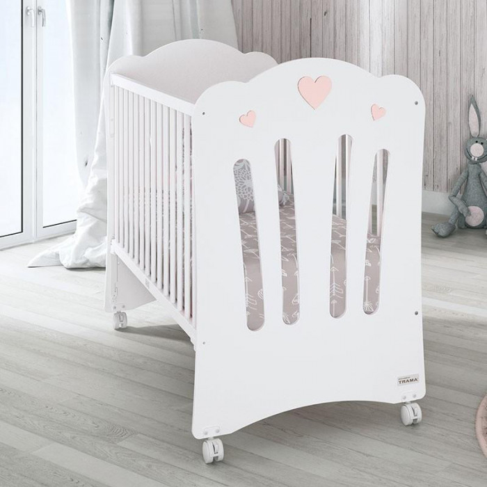 CUNA CORAZONES BLANCO ROSA TRAMA