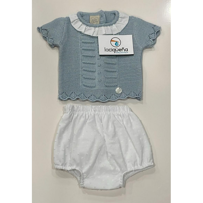 JERSEY HILO MANGA CORTA AZUL CON...