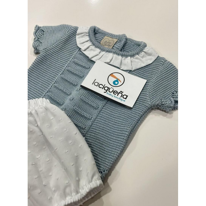 JERSEY HILO MANGA CORTA AZUL CON...