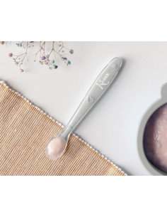 CUCHARA SILICONA GRIS KIO KIDS