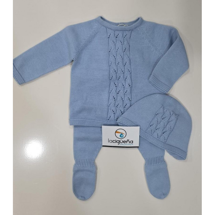 CONJUNTO HILO 3 PIEZAS LUCCA AZUL...