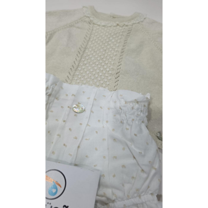 JERSEY HILO MANGA CORTA CAMEL CON...