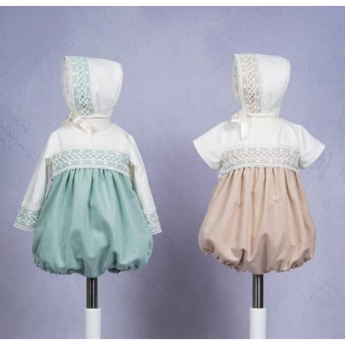 PELELE MANGA CORTA CON GORRO LINO...