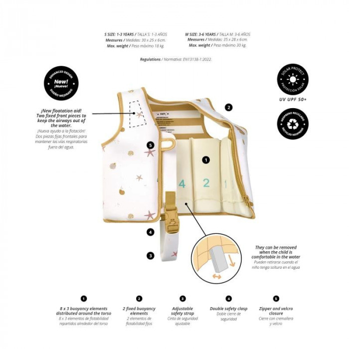 CHALECO FLOTADOR SEA WONDERS 3-6 AÑOS...
