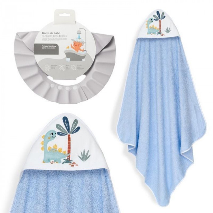 CAPA BAÑO MAXI DINO PALMERA CELESTE...