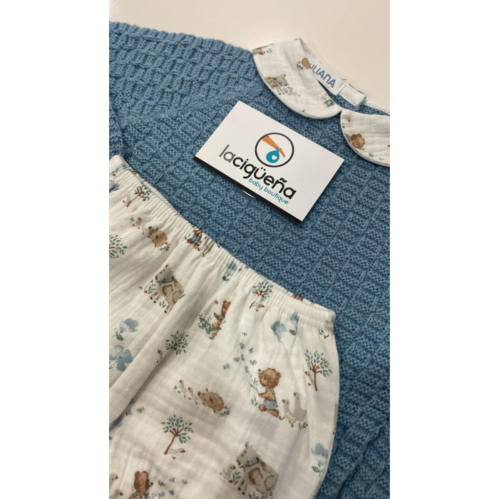 JERSEY LANA AZUL NUBE CON BRAGUITA...