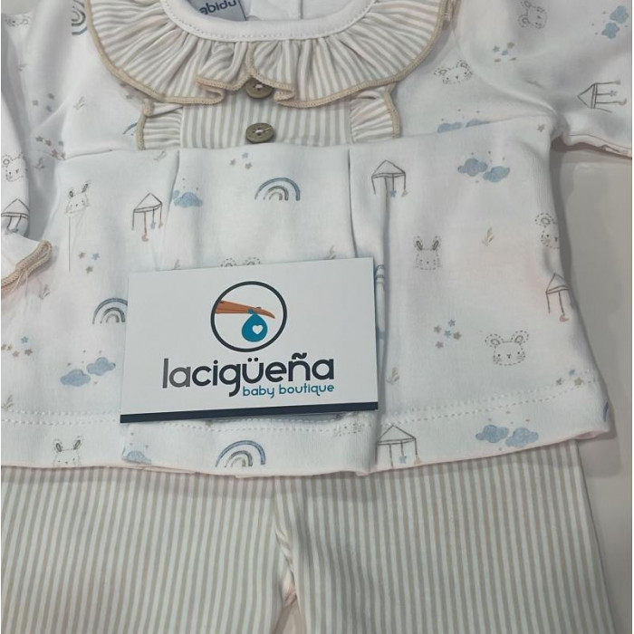 CONJUNTO ALGODON MANGA LARGA CIELO...