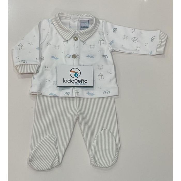 CONJUNTO ALGODON MANGA LARGA CIELO...