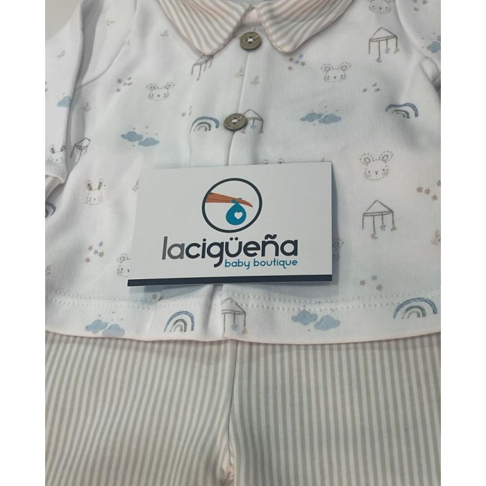 CONJUNTO ALGODON MANGA LARGA CIELO...