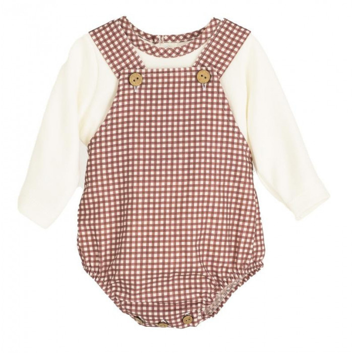 PETO CUADROS GRANATE CON CAMISETA...