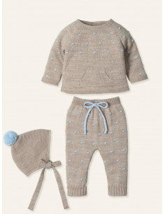 CONJUNTO LANA 3 PIEZAS NUEZ...