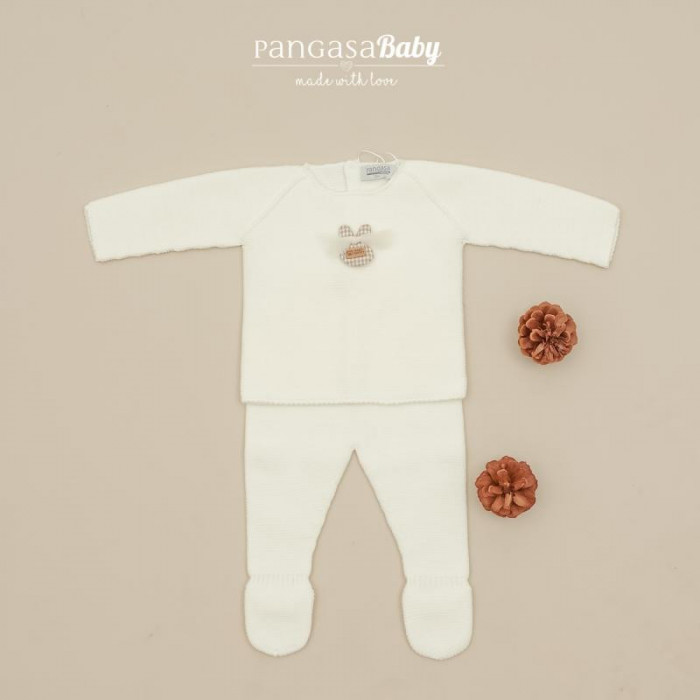 CONJUNTO LANA CON GORRO RABBIT BEIG...