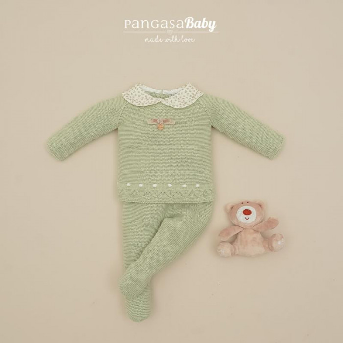 CONJUNTO LANA CON GORRO VERDE CUELLO...