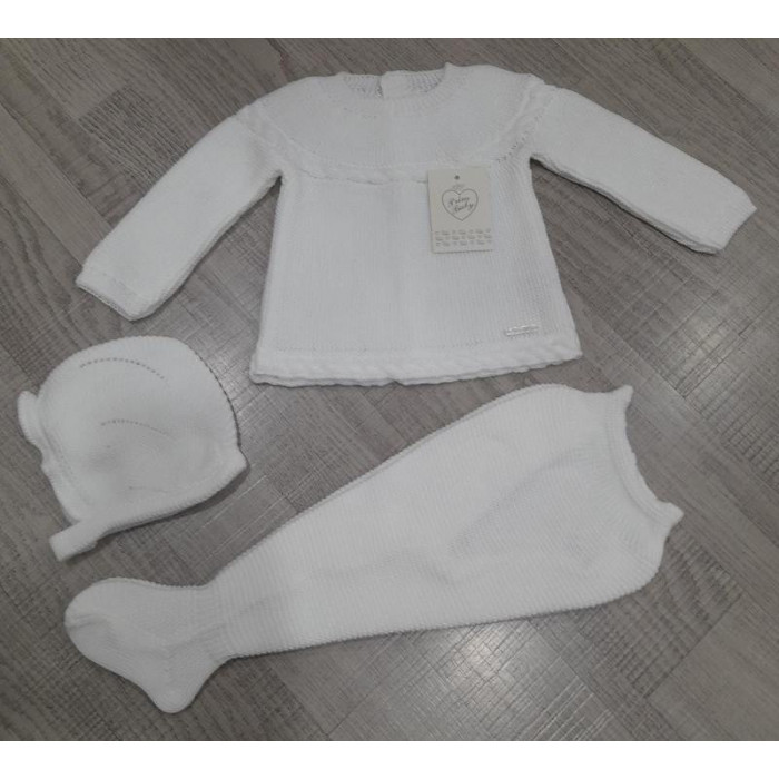 CONJ.3P LANA BLANCO TRENZA BLA