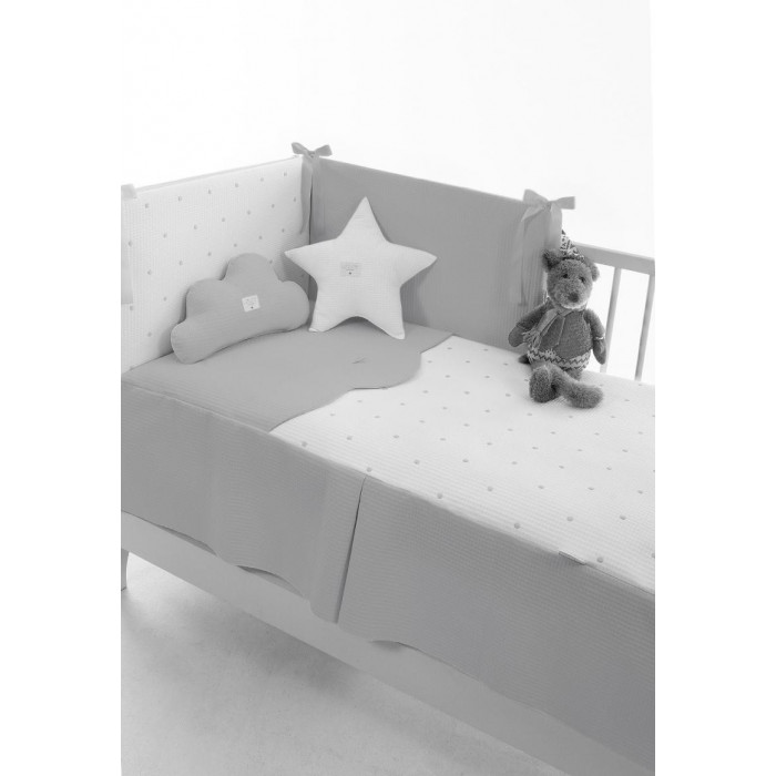 EDREDÓN + PROTECTOR BOPI GRIS BLANCO...