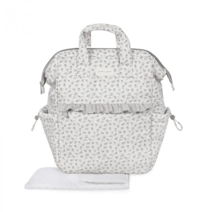 MOCHILA LITTLE BLOOM FLOWERS GRIS...
