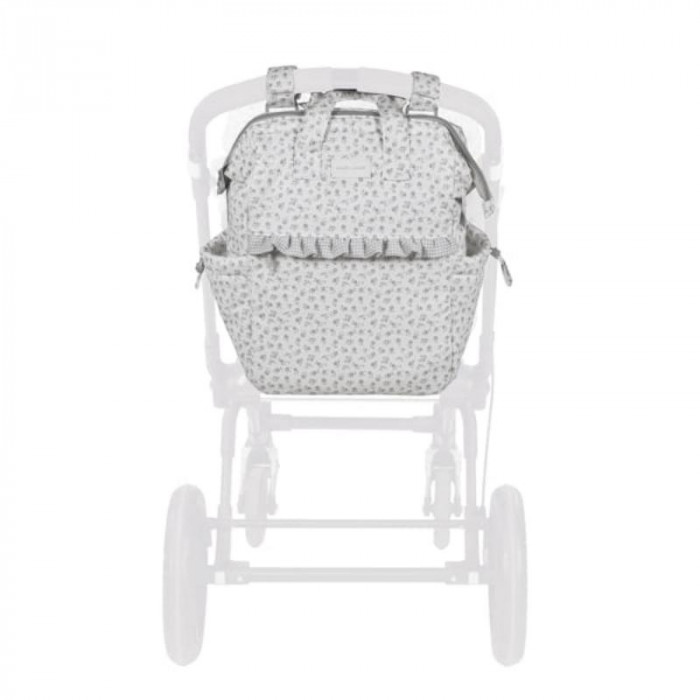 MOCHILA LITTLE BLOOM FLOWERS GRIS...