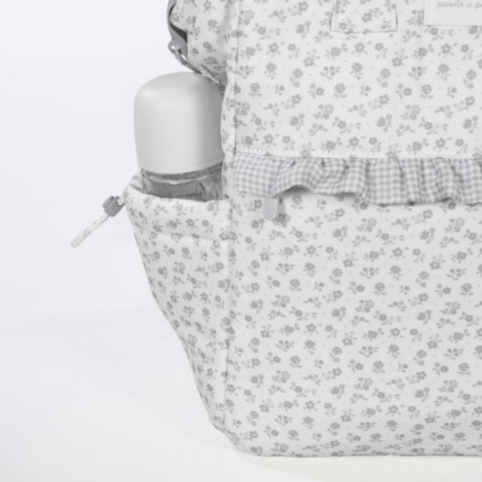 MOCHILA LITTLE BLOOM FLOWERS GRIS...