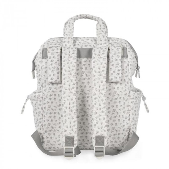 MOCHILA LITTLE BLOOM FLOWERS GRIS...