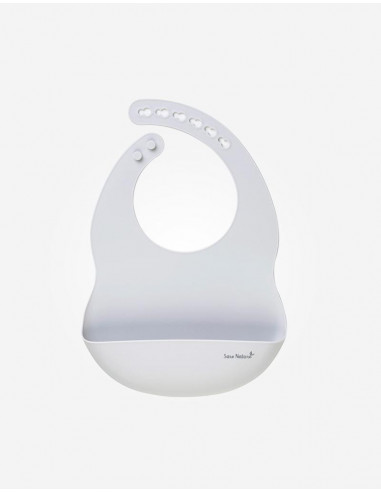 BABERO SILICONA GRIS  LISO