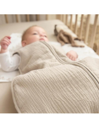 SACO DORMIR FORRADO MUSELINA CAMEL...