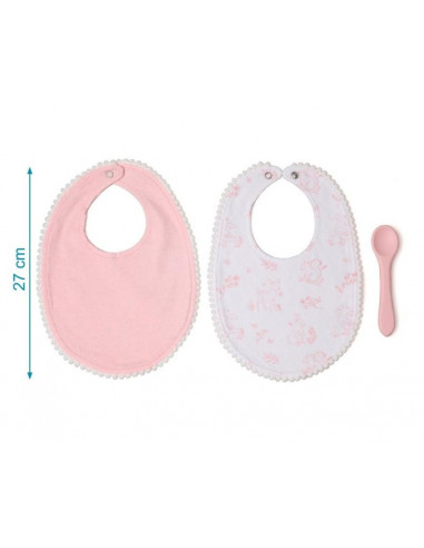 PACK 2 BABEROS ALGODON ESTAMPADO ROSA...