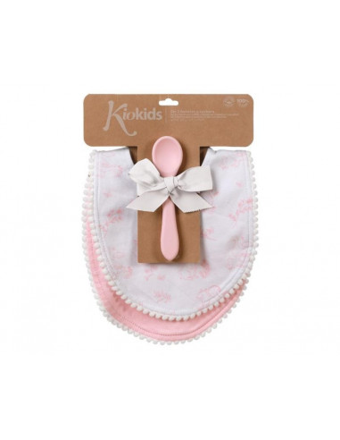 PACK 2 BABEROS ALGODON ESTAMPADO ROSA...