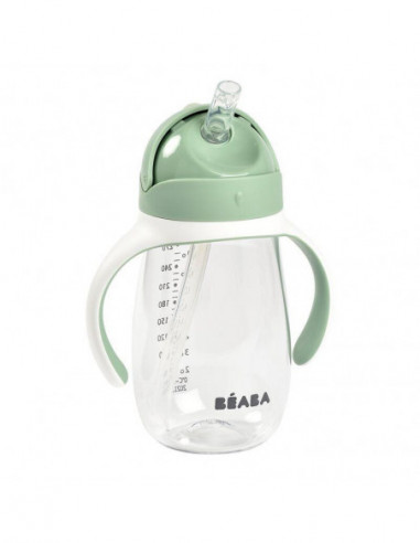 TAZA CON PAJITA 300ML VERDE BEABA