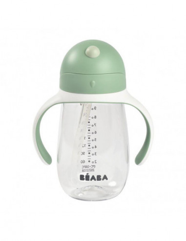 TAZA CON PAJITA 300ML VERDE BEABA