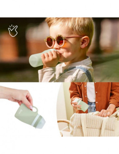 BOTELLA DE SILICONA 150ML VERDE BABYMOOV
