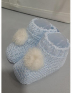 BOTITAS LANA CELESTE POM...