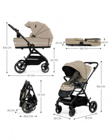 COCHECITO DUO YOXI BEIGE KINDERFRAFT