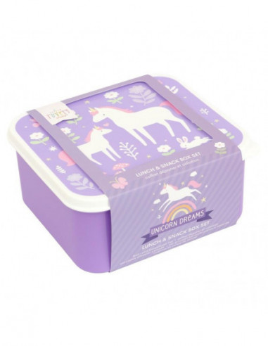 SET 4 CAJAS SNACK UNICORNIOS LILA...