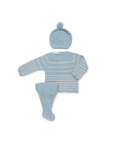 CONJUNTO LANA 3 PIEZAS AZUL LINES...