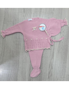 CONJUNTO LANA 3 PIEZAS ROSA...
